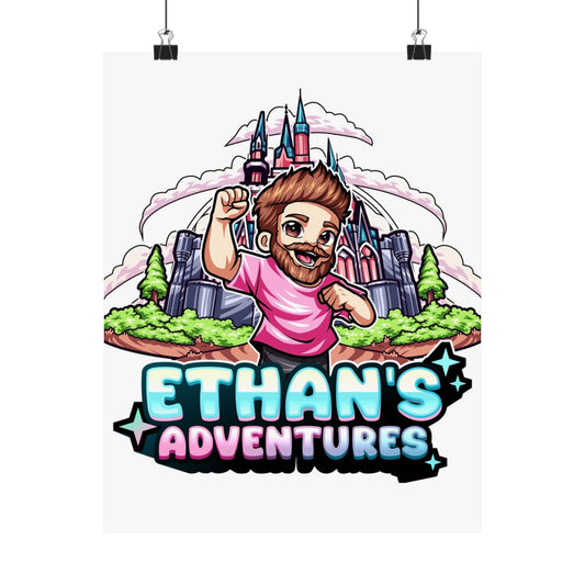 Personalized Adventure Satin Poster, Kids Wall Art, Custom Decor, Ethans Adventures, Bedroom Decoration, Fun Gift Idea